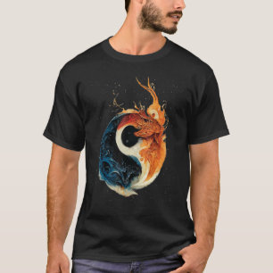 Yin Yang Fire And Ice Dragons T-Shirt