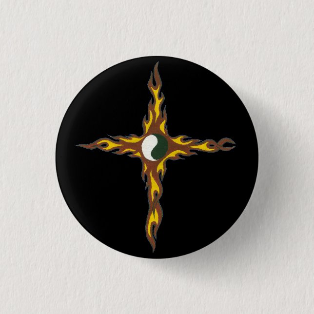 Yin Yang Fire Cross Button (Front)