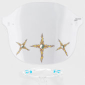 Yin Yang Fire Cross Face Shield (Front w/Glasses)