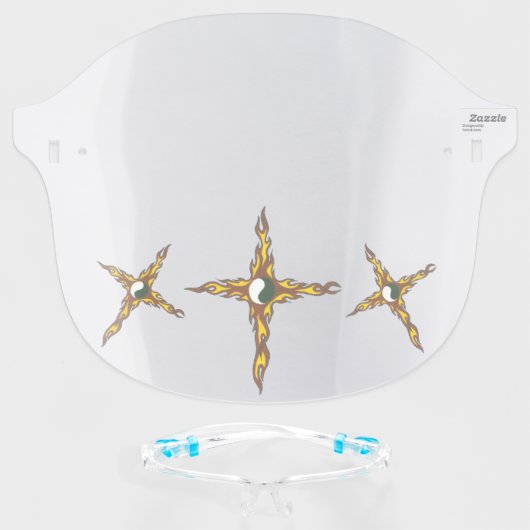 Yin Yang Fire Cross Face Shield (Front w/Glasses)