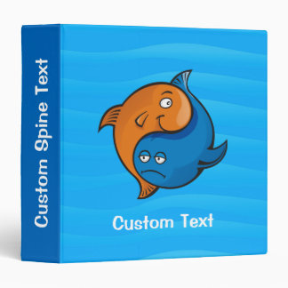 Yin Yang Fish Cartoon 3 Ring Binder