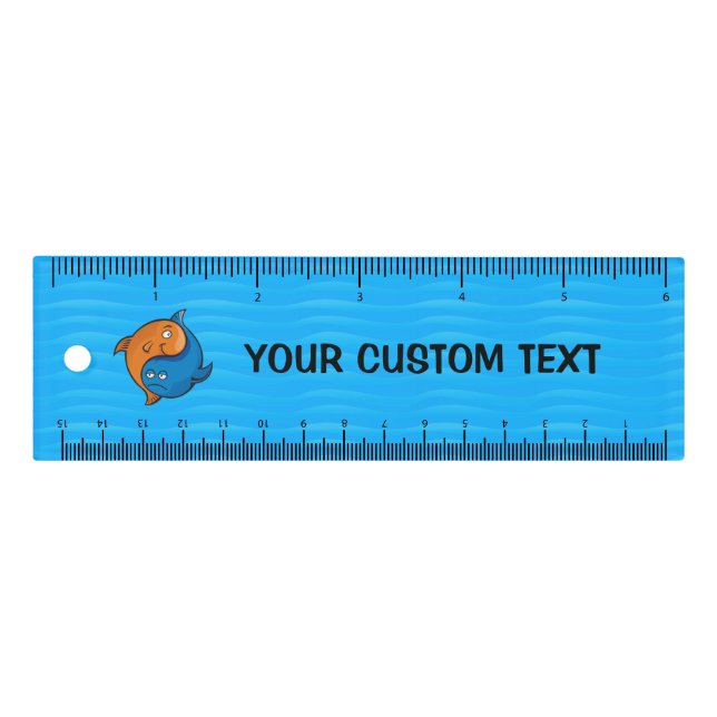 Yin Yang Fish Cartoon 6 inch Ruler (Front)