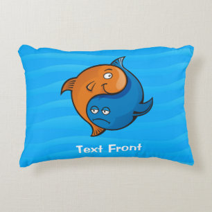 Yin Yang Fish Cartoon Accent Pillow