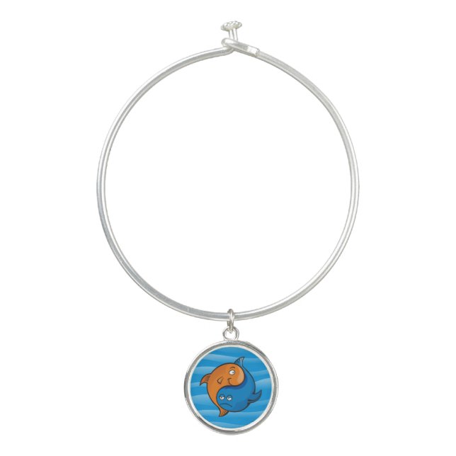 Yin Yang Fish Cartoon Bangle Bracelet (Front)