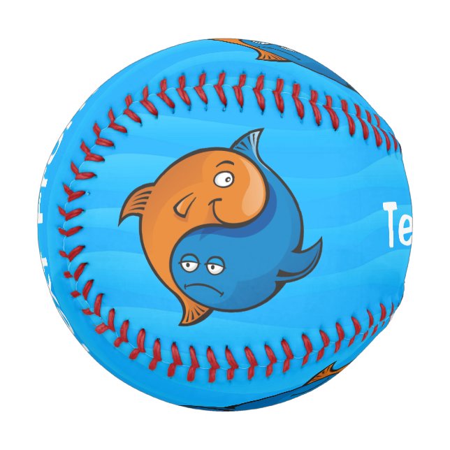 Yin Yang Fish Cartoon Baseball (Back Right)