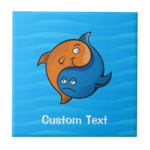 Yin Yang Fish Cartoon Ceramic Tile