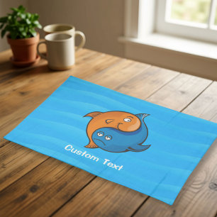 Yin Yang Fish Cartoon Cloth Placemat