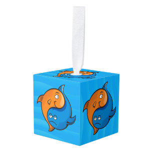 Yin Yang Fish Cartoon Cube Ornament