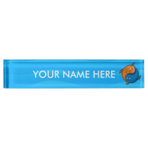 Yin Yang Fish Cartoon Desk Name Plate