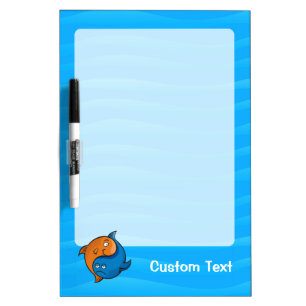 Yin Yang Fish Cartoon Dry Erase Board