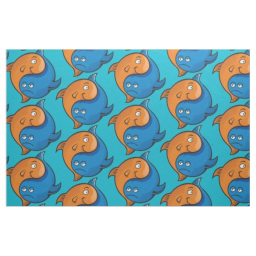 Yin Yang Fish Cartoon Fabric