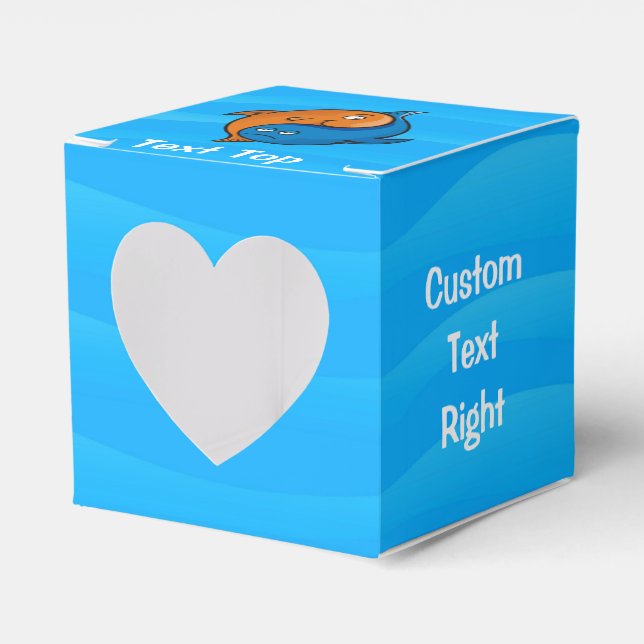 Yin Yang Fish Cartoon Favor Boxes (Front Side)