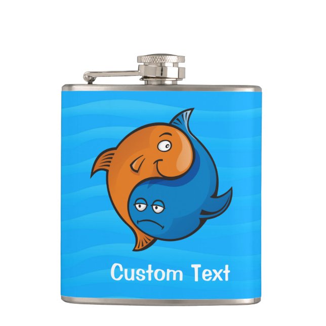 Yin Yang Fish Cartoon Flask (Front)