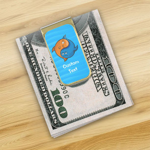 Yin Yang Fish Cartoon Gold Finish Money Clip
