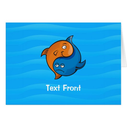 Yin Yang Fish Cartoon Horizontal Cards (Front Horizontal)