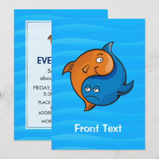 Yin Yang Fish Cartoon Invitation