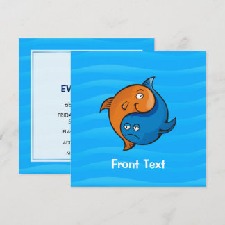 Yin Yang Fish Cartoon Invitation