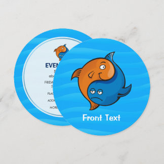 Yin Yang Fish Cartoon Invitation