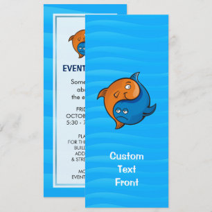 Yin Yang Fish Cartoon Invitation
