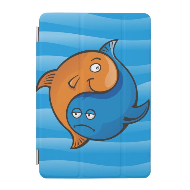 Yin Yang Fish Cartoon iPad Mini Cover (Front)