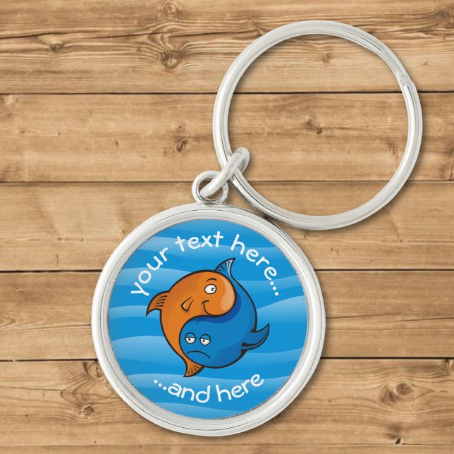 Yin Yang Fish Cartoon Keychain (Creator Uploaded)
