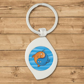 Yin Yang Fish Cartoon Keychain