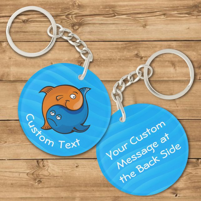 Yin Yang Fish Cartoon Keychain (Creator Uploaded)