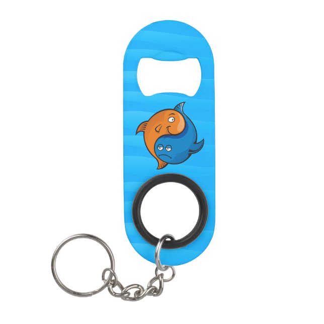 Yin Yang Fish Cartoon Keychain Bottle Opener (Front)