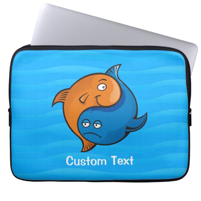 Yin Yang Fish Cartoon Laptop Sleeve (Front)