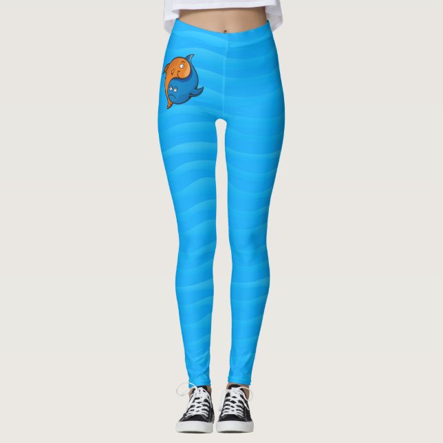 Yin Yang Fish Cartoon Leggings (Front)