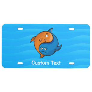 Yin Yang Fish Cartoon License Plate