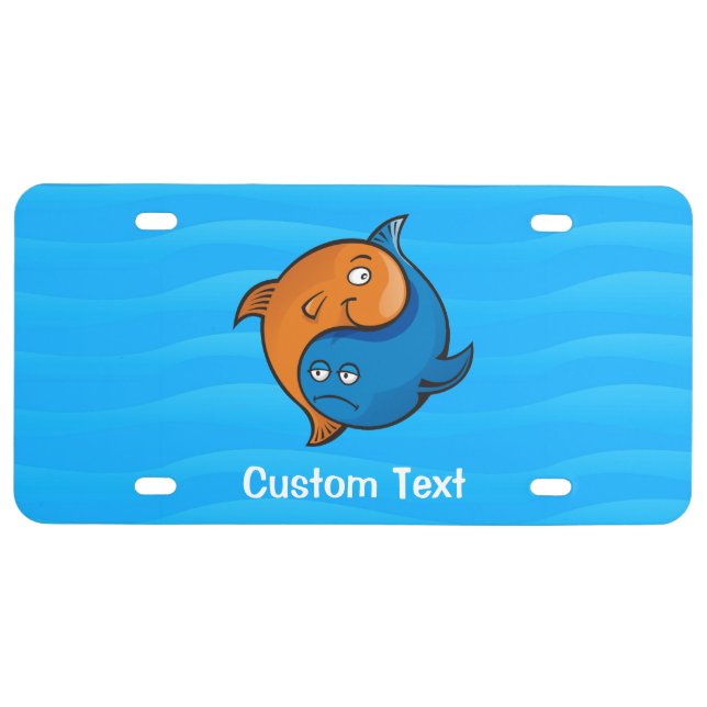 Yin Yang Fish Cartoon License Plate (Front)