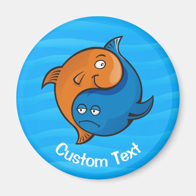 Yin Yang Fish Cartoon Magnet (Front)
