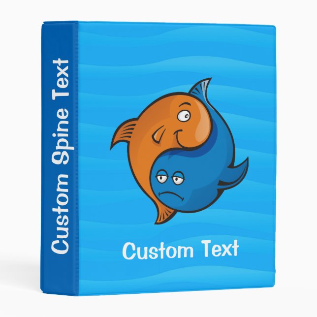 Yin Yang Fish Cartoon Mini Binder (Front/Spine)