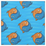 Yin Yang Fish Cartoon Pattern Fabric