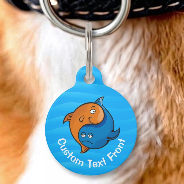 Yin Yang Fish Cartoon Pet ID Tag (Creator Uploaded)