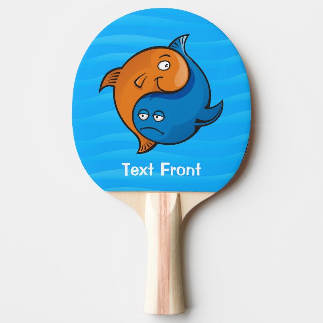 Yin Yang Fish Cartoon Ping Pong Paddle (Front)