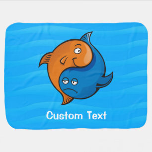 Yin Yang Fish Cartoon Receiving Blanket