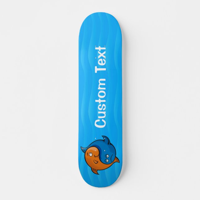 Yin Yang Fish Cartoon Skateboard (Front)