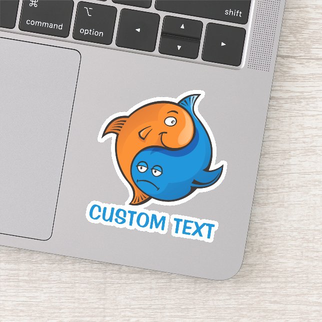 Yin Yang Fish Cartoon Sticker (Detail)