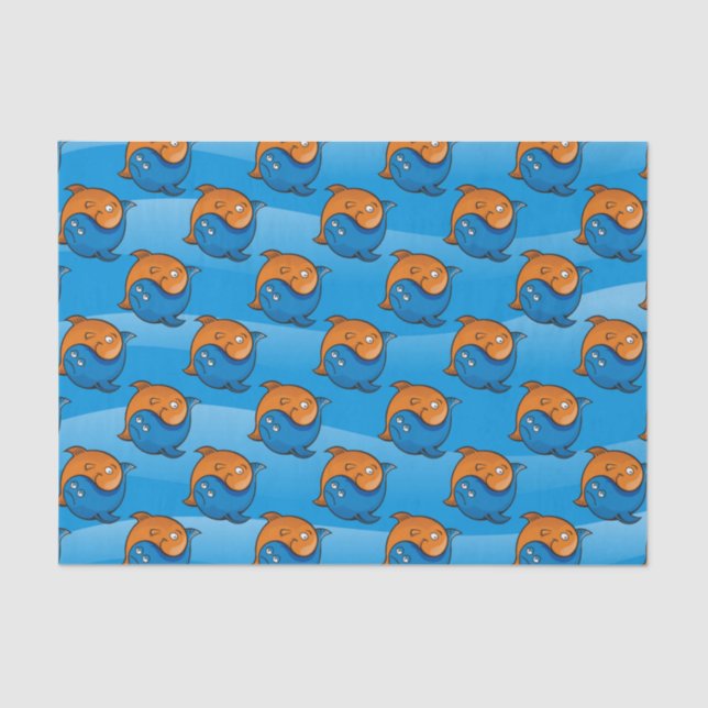 Yin Yang Fish Cartoon Tissue Paper (Front)