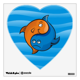 Yin Yang Fish Cartoon Wall Decal