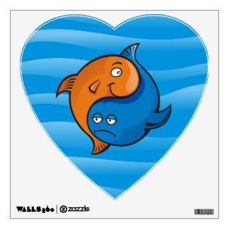 Yin Yang Fish Cartoon Wall Decal