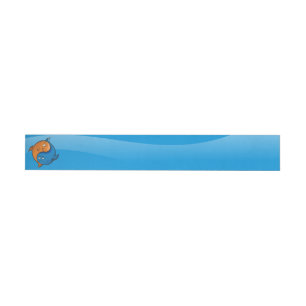 Yin Yang Fish Cartoon Wrap Around Address Label