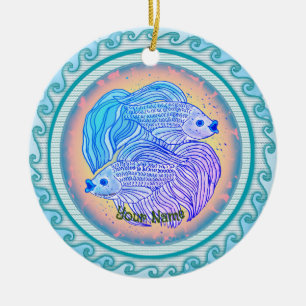 Yin Yang Fish Ceramic Ornament