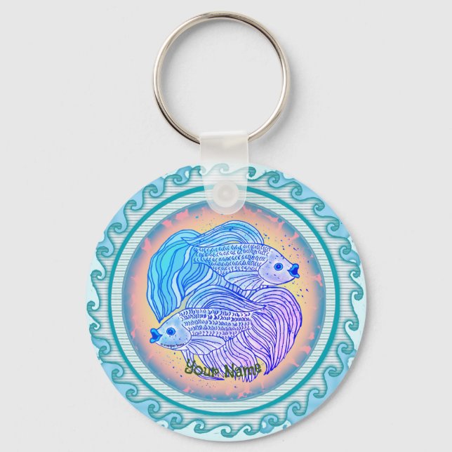 Yin Yang Fish  Keychain (Front)