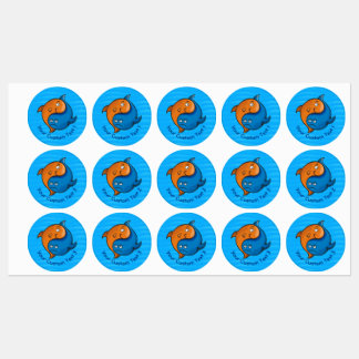 Yin Yang Fish Labels
