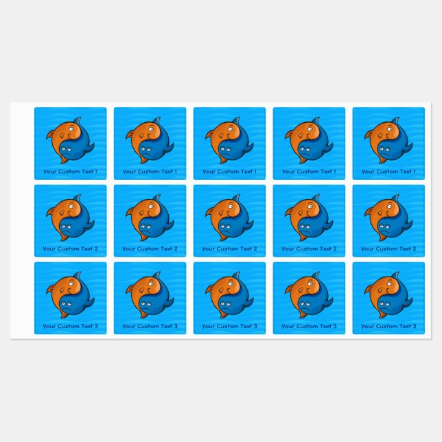 Yin Yang Fish Labels (Sheet)