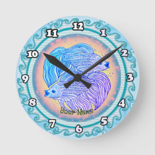 Yin Yang Fish Round Clock