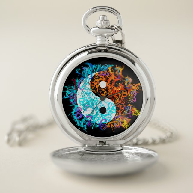 Yin Yang Flames Pocket Watch (Inside)